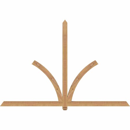 Ekena Millwork Redmond Smooth Timber Gable Bracket, Western Red Cedar, 96"W x 64"H x 3 1/2"D x 3 1/2"F, 16/12 Pitch GBW096X64X0404RED00SWR